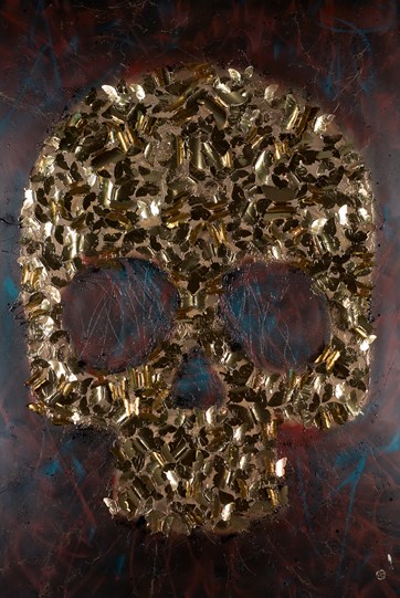 Butterfly Skull IV by Dan Pearce - Original Mixed Media on Board